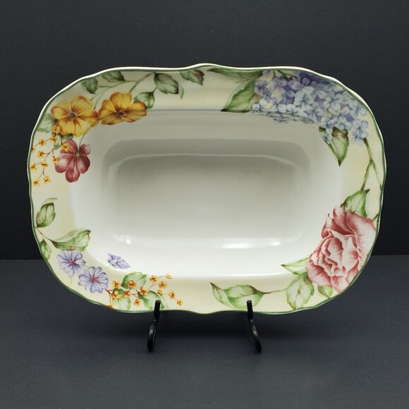 Westbury Court Christina Vegetable Bowl Jessica McClintock Floral Serving Bowl - Picture 1 of 9